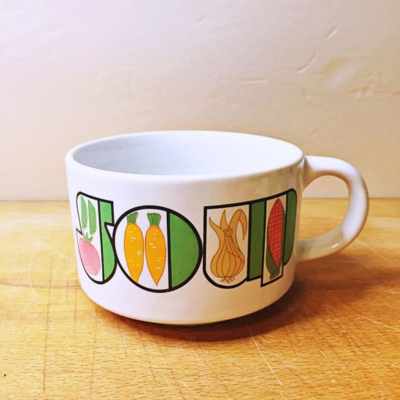 Large Retro Soup Mug with Handle 1970s - Picture 1 of 2